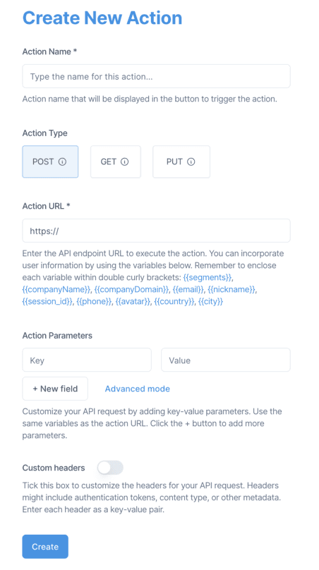 Build your custom actions